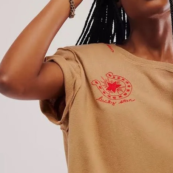 Free People WE THE FREE Horsin’ Around Embroidered Tee Shirt - Picture 2 of 9